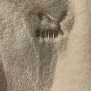 Puma fur crop jacket light pink